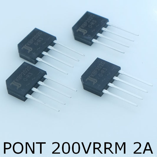 KBP202G Pont redresseur 200V 2A 4-Pin Diotec (lot de 4)