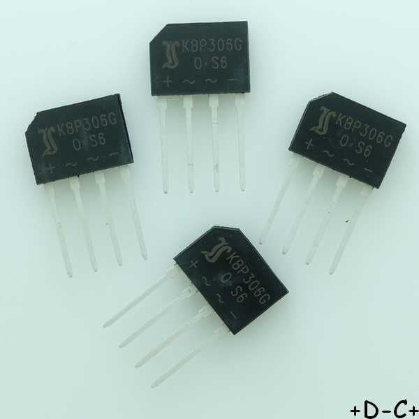 KBP306G Rectifier Bridge Diode 600V 3A 4-Pin Diotec RoHS (lot de 4)