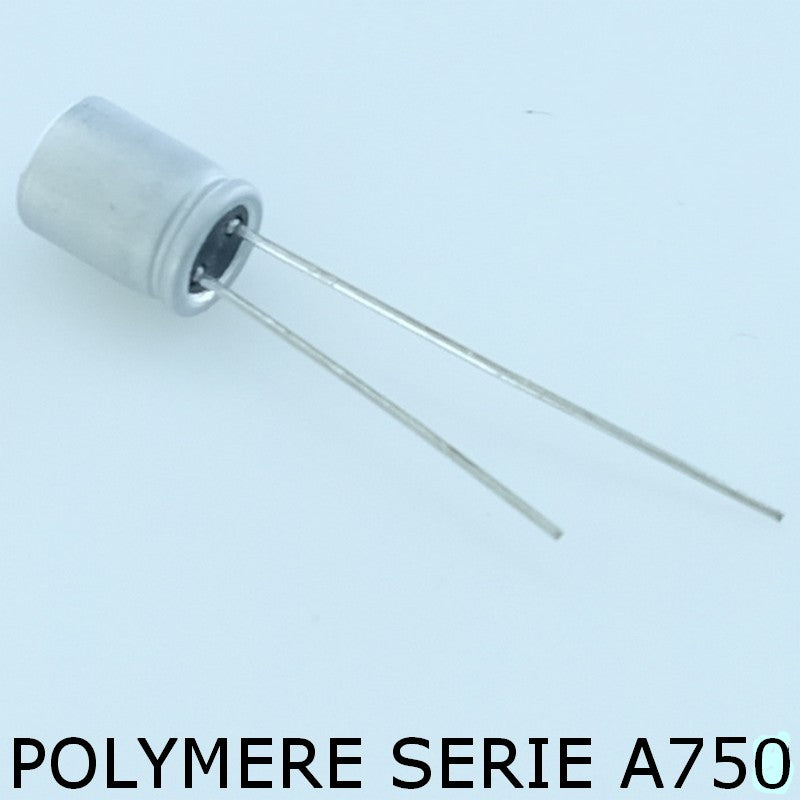 Condensateur 330µF 16V polymère 0.014ohm 8x8mm pas3.5 105° A750 Kemet