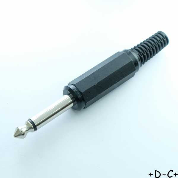 Fiche jack 6.35mm mono mâle plastique Lumberg KLSM3