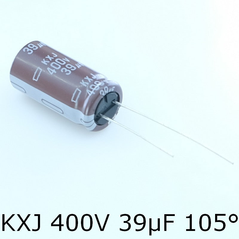 Condensateur 39µF 400V Aluminium Lytic 12.5x25mm pas5 KXJ Chemi-con - Distri-Compo