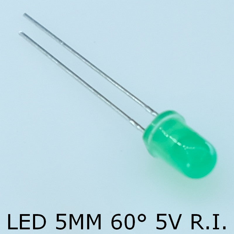 Led verte 5mm 11.5mA 568nm 60° 20mcd L-53GD 5V R.I. Kingbright
