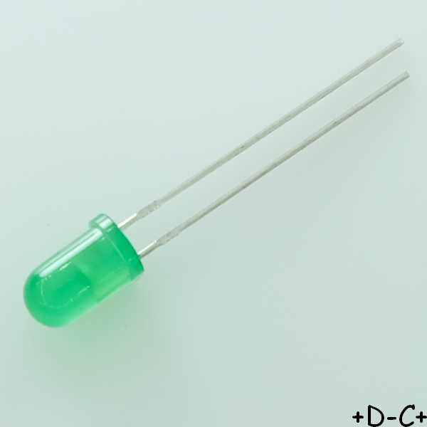 Led verte 5mm 20mA 565nm 60° 20mcd L-53GD Kingbright