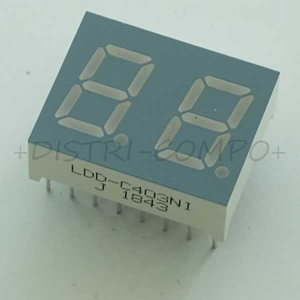 Afficheur 2 Digits 14 Led jaune CC 3900ucd LDD-C403NI Lumex - Distri-Compo