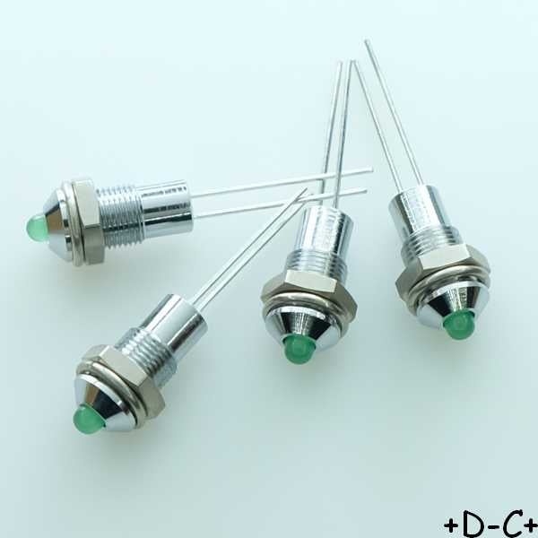 Led cablée 3mm verte 20mcd (lot de 4)