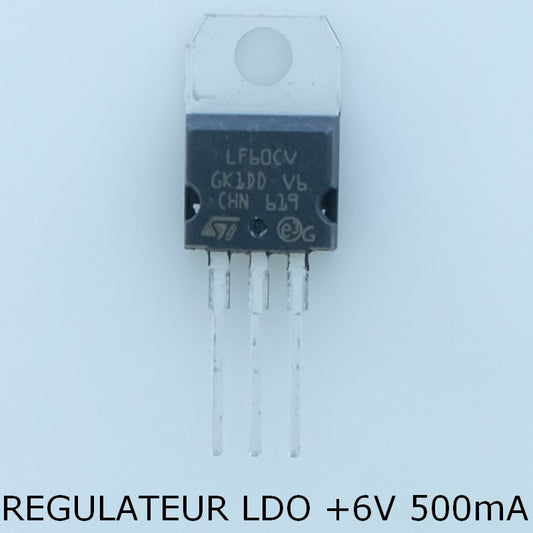 LF60CV LDO Régulateur +6V 500mA TO-220AB STM - Distri-Compo