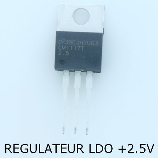 LM1117T2.5 Régulateur linéaire faible chute +2.5V 800mA TO-220 Texas - Distri-Compo