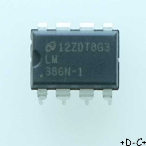 LM386N-1 Wide Input Voltage Low Power Audio Amplifier DIP-8 Texas RoHS