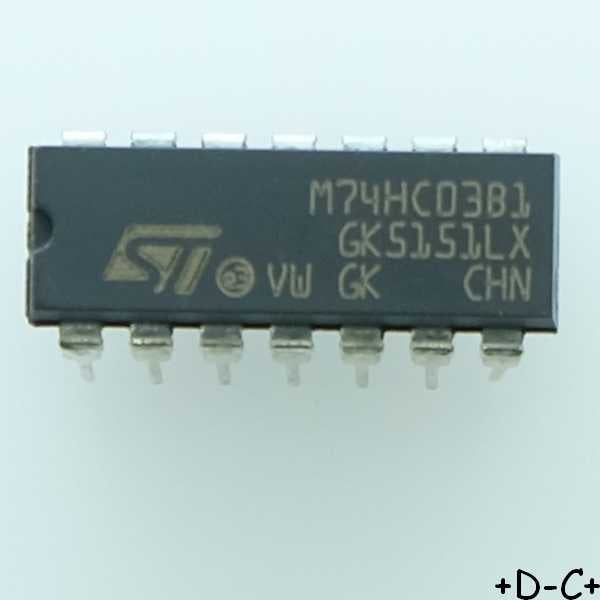 M74HC03B1 4 portes NON ET … 2 entr‚es DIP-14 STM - Distri-Compo