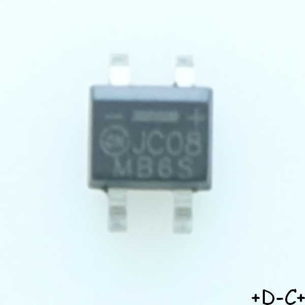 MB6S Rectifier Bridge Diode Single 600V 500mA SOIC-4 ONS RoHS