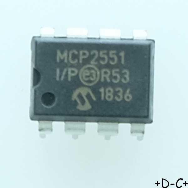 MCP2551I/P speed CAN Transceiver DIP-8 Microchip