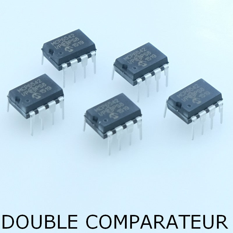 MCP6542-I/P Comparateur sortie Push-Pull DIP-8 Microchip (lot de 5)