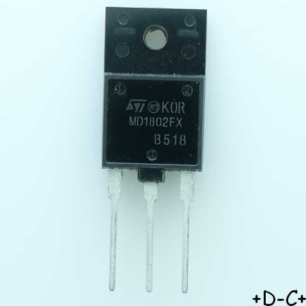 MD1802FX Transistor BJT NPN 1500V 10A ISOWATT218FX STM - Distri-Compo