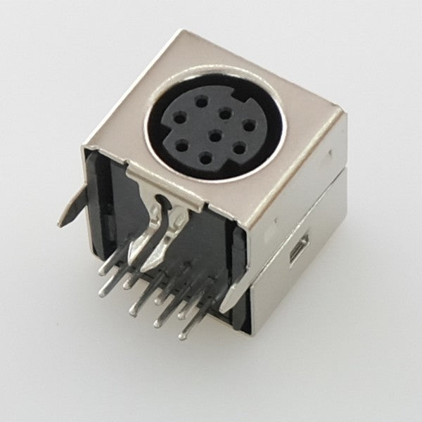 Embase mini-DIN 8 broches femelle blindée circuit imprimé