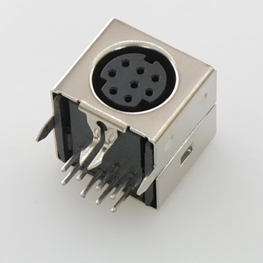 Embase mini-DIN 8 broches femelle blindée circuit imprimé