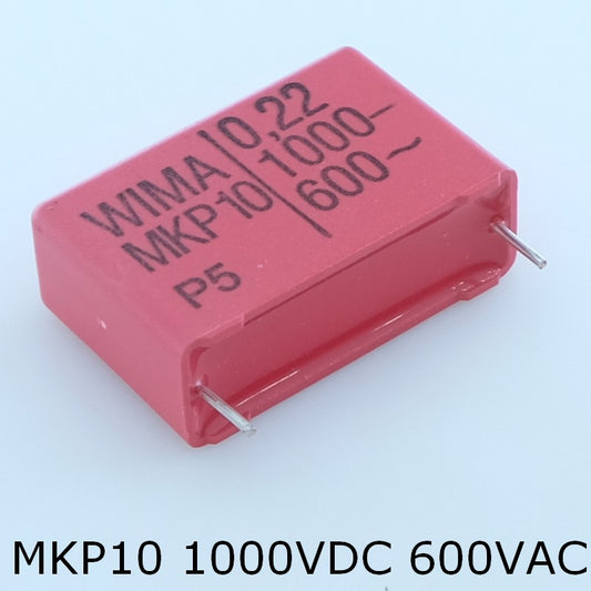 Condensateur film PP MKP10 220nF 1000VDC 600VAC 11x21x31.5mm pas27.5