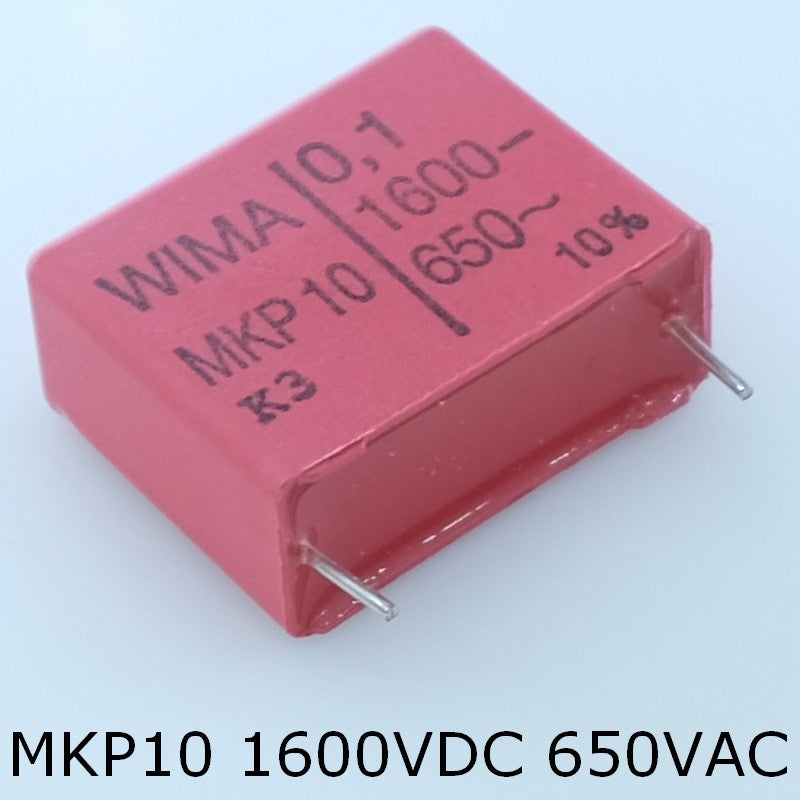 Condensateur film PP MKP10 100nF 1600VDC 650VAC 11x21x26.5mm pas22.5 10% Wima
