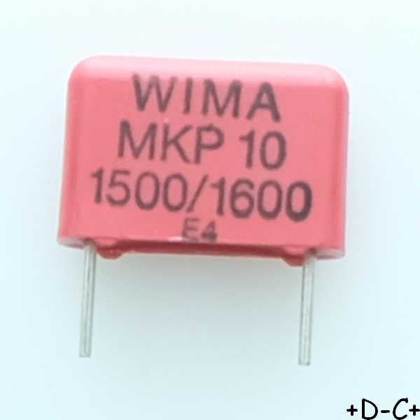 Condensateur film PP MKP10 1.5nF 1600VDC 650VAC 4x9x13mm pas10 10% Wima