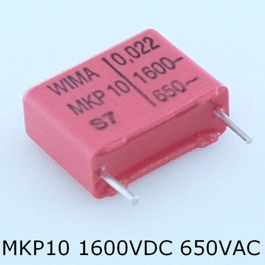 Condensateur film PP MKP10 22nF 1600VDC 650VAC 7x14x18mm pas15 10% Wima