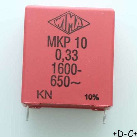 Condensateur film PP MKP10 330nF 1600VDC 650VAC 17x34.5x31.5mm pas27.5 10% Wima
