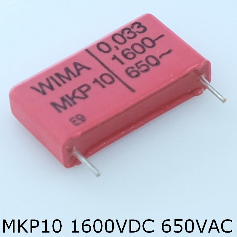Condensateur film PP MKP10 33nF 1600VDC 650VAC 6x15x26.5mm pas22.5 Wima