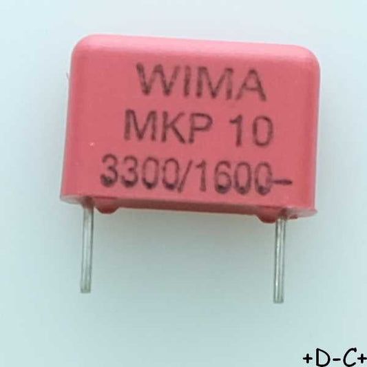 Condensateur film PP MKP10 3.3nF 1600VDC 650VAC 4x9x13mm pas10 10% Wima