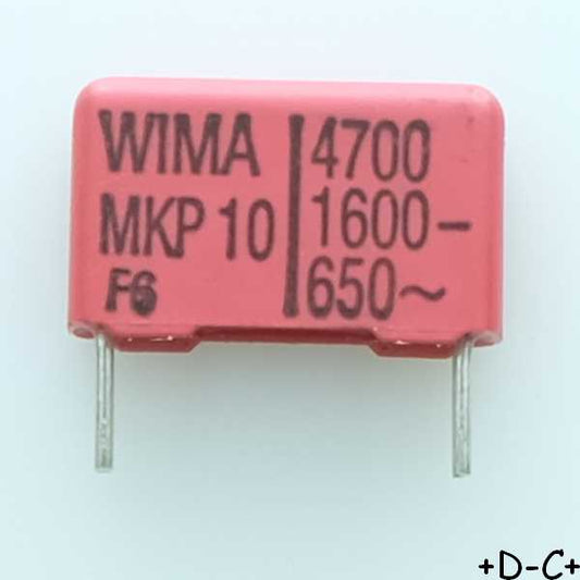 Condensateur film PP MKP10 4.7nF 1600VDC 650VAC pas15 Wima