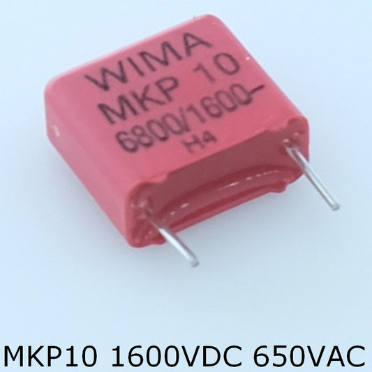 Condensateur film PP MKP10 6.8nF 1600VDC 650VAC 6x12x13mm pas10 10% Wima
