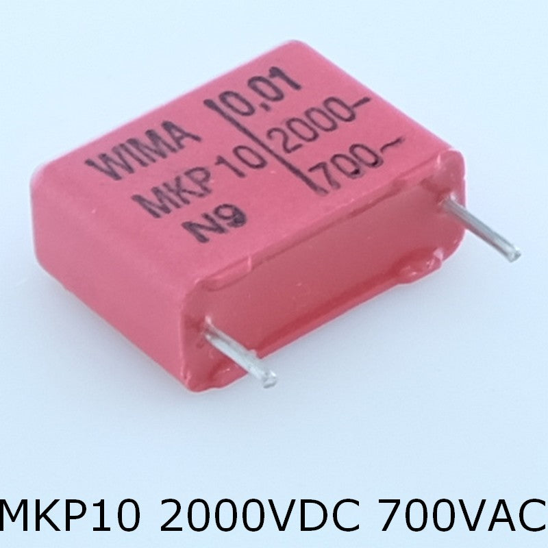 Condensateur film PP MKP10 10nF 2000VDC 700VAC 7x14x18mm pas15 10% Wima - Distri-Compo