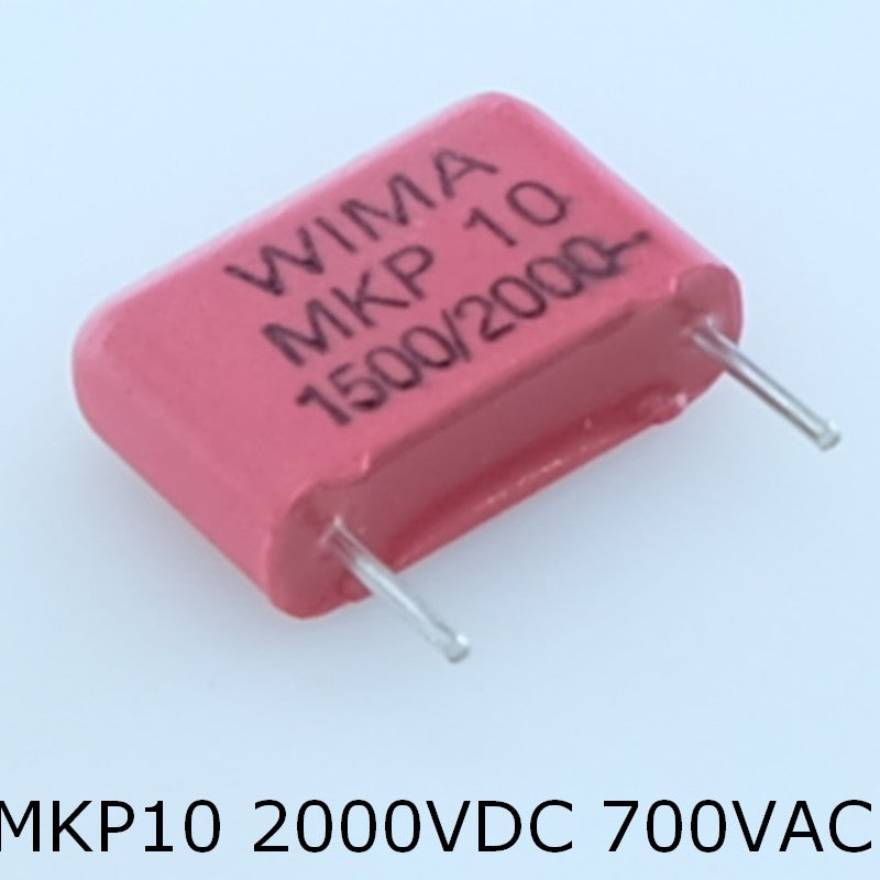 Condensateur film PP MKP10 1.5nF 2000VDC 700VAC 4x9x13mm pas10 5% Wima - Distri-Compo