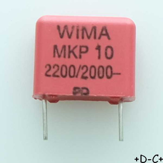 Condensateur film PP MKP10 2.2nF 2000VDC 700VAC 5x11x13mm pas10 5% Wima
