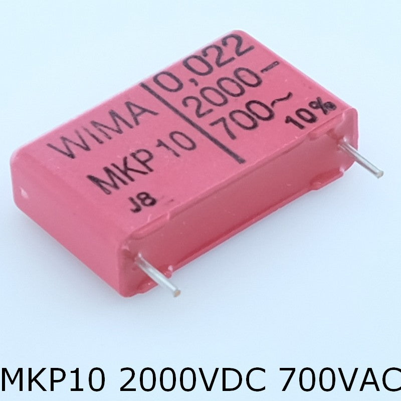 Condensateur film PP MKP10 22nF 2000VDC 700VAC 7x16.5x26.5mm pas22.5 10% Wima - Distri-Compo