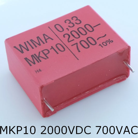 Condensateur film PP MKP10 330nF 2000VDC 700VAC 19x31x41.5mm pas37.5 10% Wima - Distri-Compo