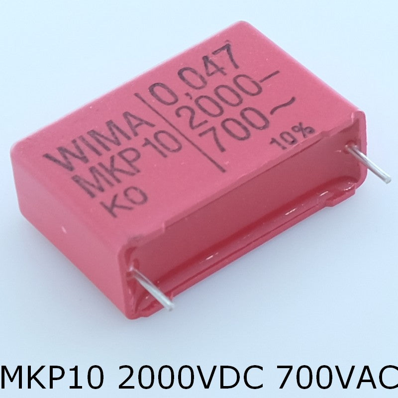 Condensateur film PP MKP10 47nF 2000VDC 700VAC 11x21x31.5mm pas27.5 10% Wima - Distri-Compo
