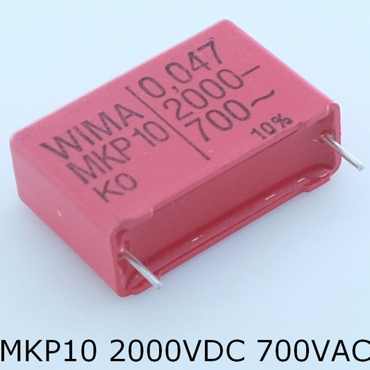 Condensateur film PP MKP10 47nF 2000VDC 700VAC 11x21x31.5mm pas27.5 10% Wima - Distri-Compo