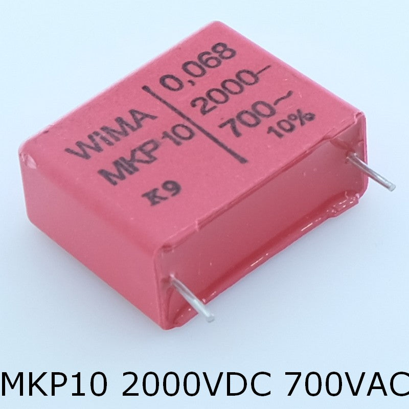 Condensateur film PP MKP10 68nF 2000VDC 700VAC 11x21x26.5mm pas22.5 10% Wima - Distri-Compo