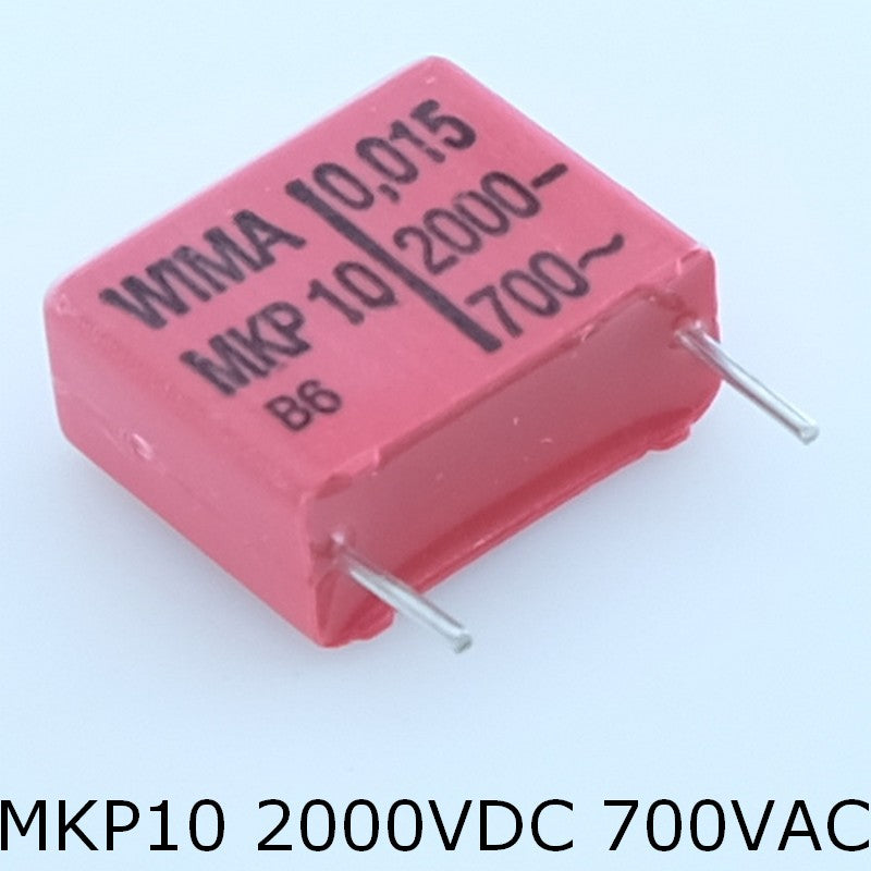 Condensateur film PP MKP10 15nF 2000VDC 700VAC 8x15x18mm pas15 10% Wima - Distri-Compo