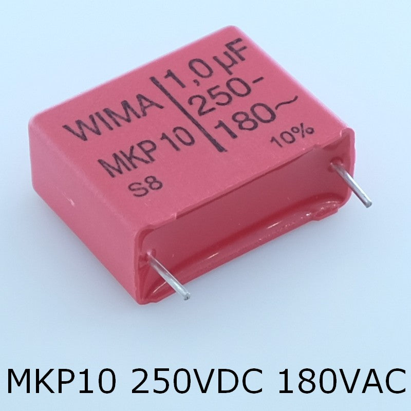 Condensateur film PP MKP10 1µF 250VDC 180VAC 11x21x26.5mm pas22.5 10% Wima
