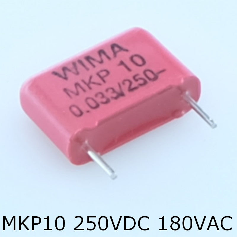 Condensateur film PP MKP10 33nF 250VDC 180VAC 4x9x13mm pas10 10% Wima - Distri-Compo