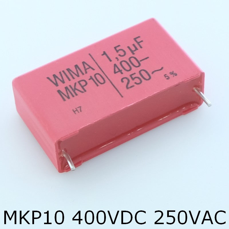 Condensateur film PP MKP10 1.5µF 400VDC 250VAC 13x24x31.5mm pas37.5 Wima