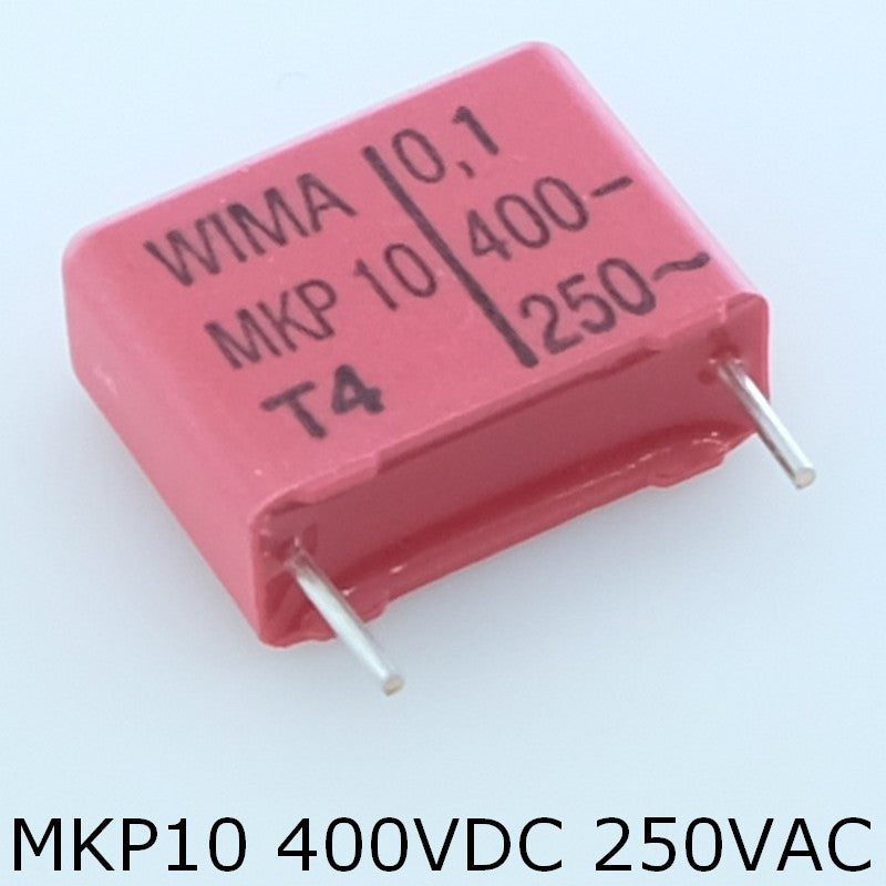 Condensateur film PP MKP10 100nF 400VDC 250VAC 7x14x18mm pas15 10% Wima