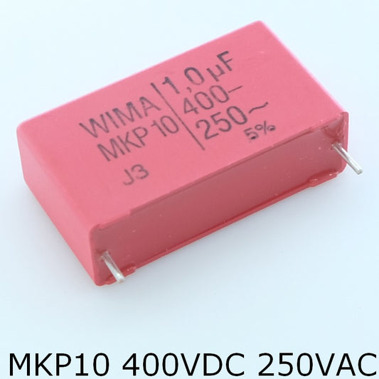 Condensateur film PP MKP10 1µF 400VDC 250VAC 13x24x31.5mm pas37.5 5% Wima