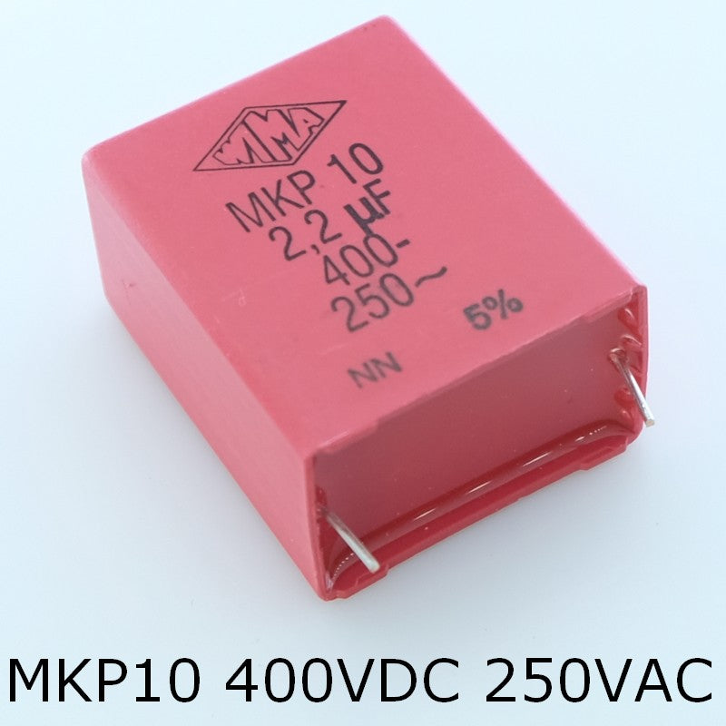 Condensateur film PP MKP10 2.2µF 400VDC 250VAC 20x39.5x31.5mm pas27.5 5% Wima