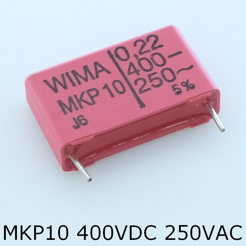 Condensateur film PP MKP10 220nF 400VDC 250VAC 7x16.5x26.5mm pas22.5 5% Wima