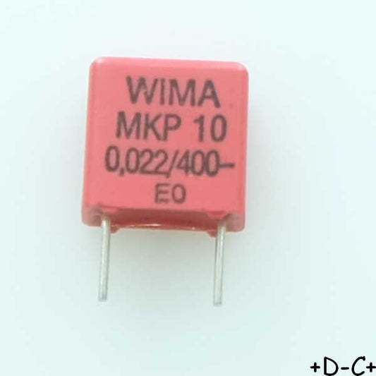 Condensateur film PP MKP10 22nF 400VDC 250VAC 5x10.5x10.3mm pas7.5 5% Wima
