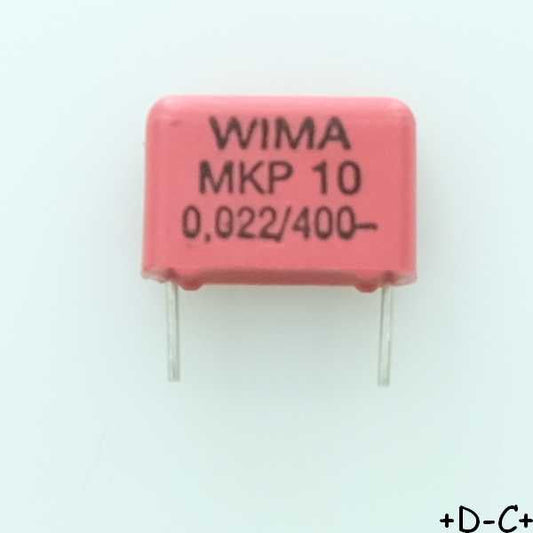 Condensateur film PP MKP10 22nF 400VDC 250VAC 4x9x13mm pas10 10% Wima