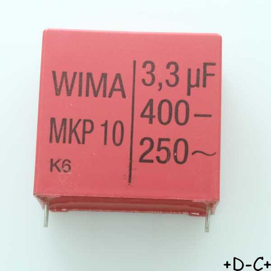 Condensateur film PP MKP10 3.3µF 400VDC 250VAC 20x39.5x41.5mm pas37.5 Wima