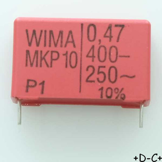 Condensateur film PP MKP10 470nF 400VDC 250VAC 9x19x31.5mm pas27.5 10% Wima