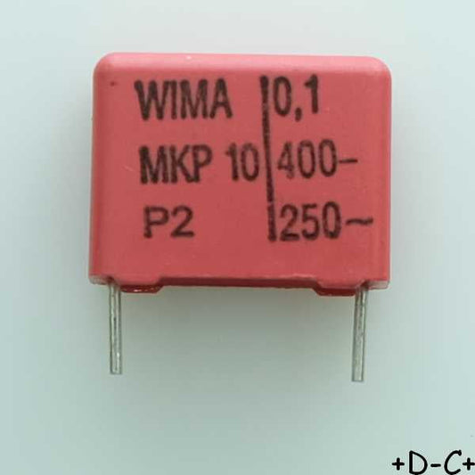 Condensateur film PP MKP10 100nF 400VDC 250VAC 7x14x18mm pas15 10% Wima