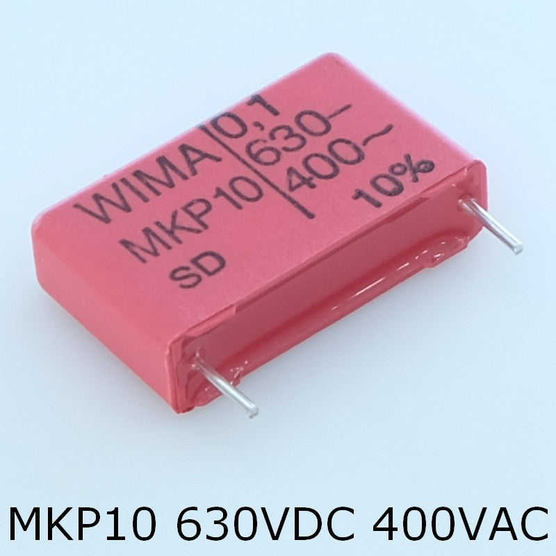 Condensateur film PP MKP10 100nF 630VDC 400VAC 7x16.5x26.5mm pas22.5 10% Wima